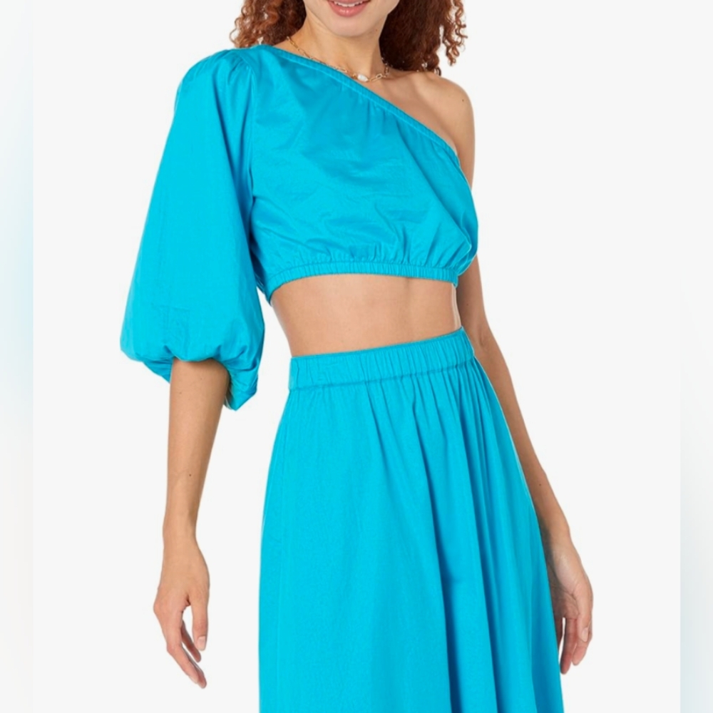 Cotton One Shoulder Cropped Top